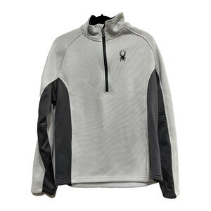 NWOT SPYDER 1/4th Zip waffle knit Fleece Jacket Men's Gray size-M